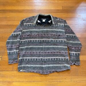 VTG 90s No Fear Southwestern Aztec Striped Pattern Button Up Shirt Jacket M Surf